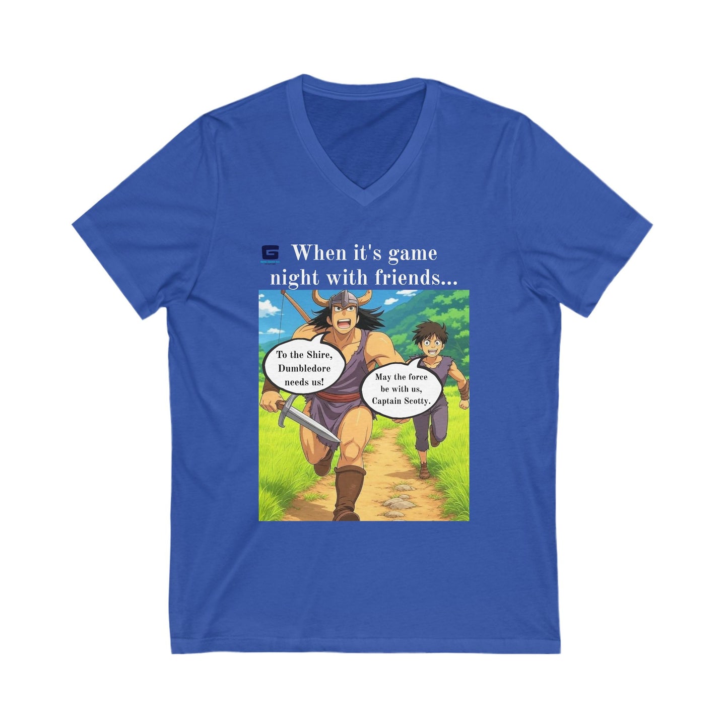 Game Night V-Neck Tee, Fun T-Shirt for Friends, Unisex Graphic Tee, Gaming Apparel, Novelty Shirt for Game Night