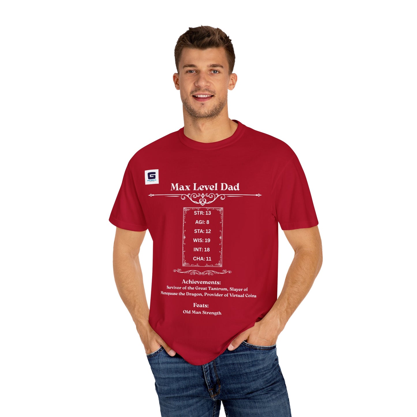 Max Level Dad RPG T-Shirt - Epic Geek Gear! White Text