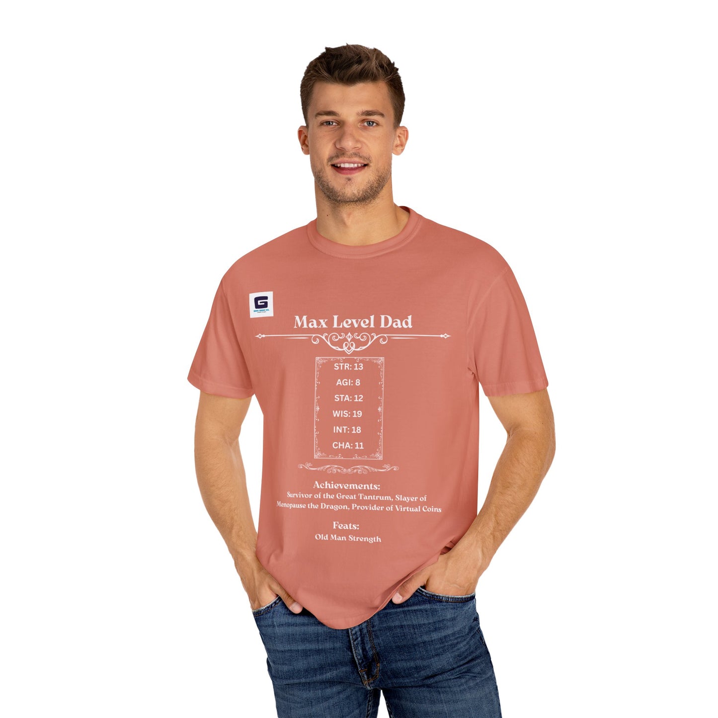 Max Level Dad RPG T-Shirt - Epic Geek Gear! White Text