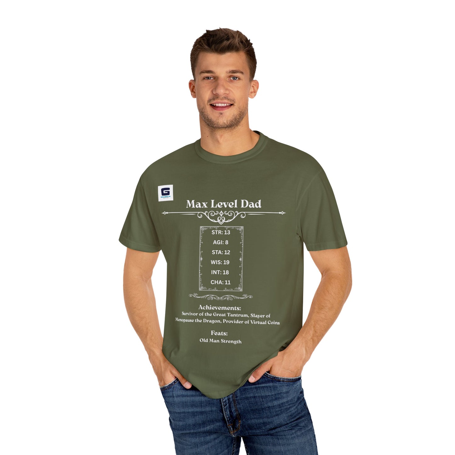 Max Level Dad RPG T-Shirt - Epic Geek Gear! White Text