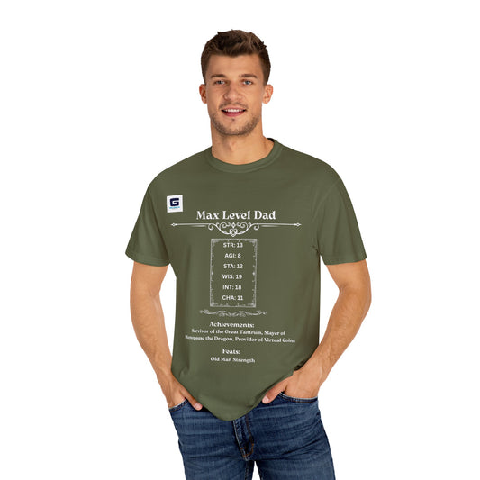 Max Level Dad RPG T-Shirt - Epic Geek Gear! White Text