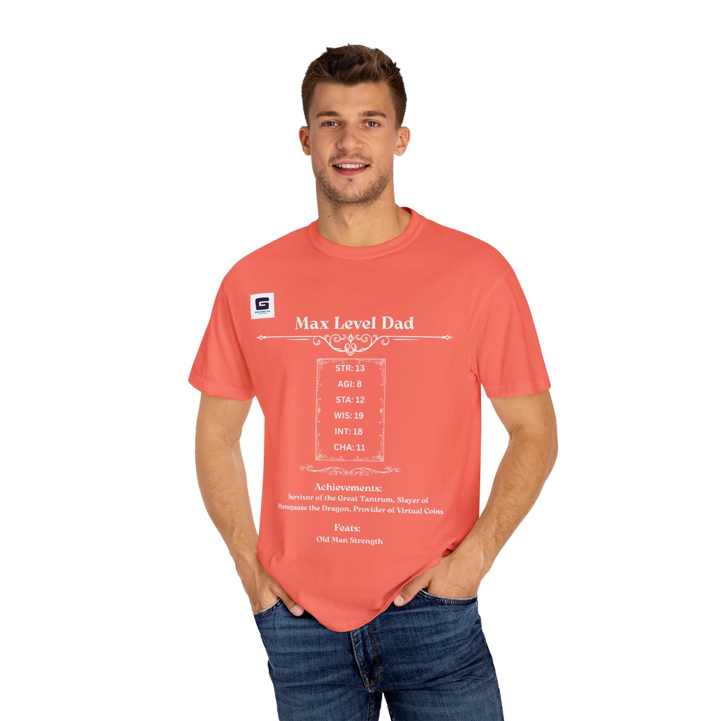 Max Level Dad RPG T-Shirt - Epic Geek Gear! White Text