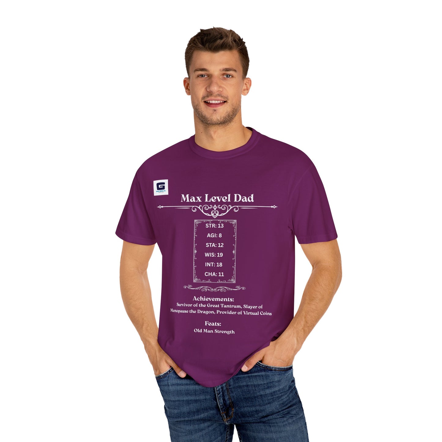 Max Level Dad RPG T-Shirt - Epic Geek Gear! White Text