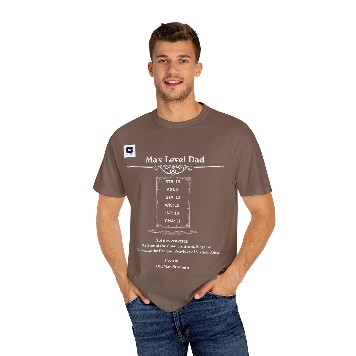 Max Level Dad RPG T-Shirt - Epic Geek Gear! White Text