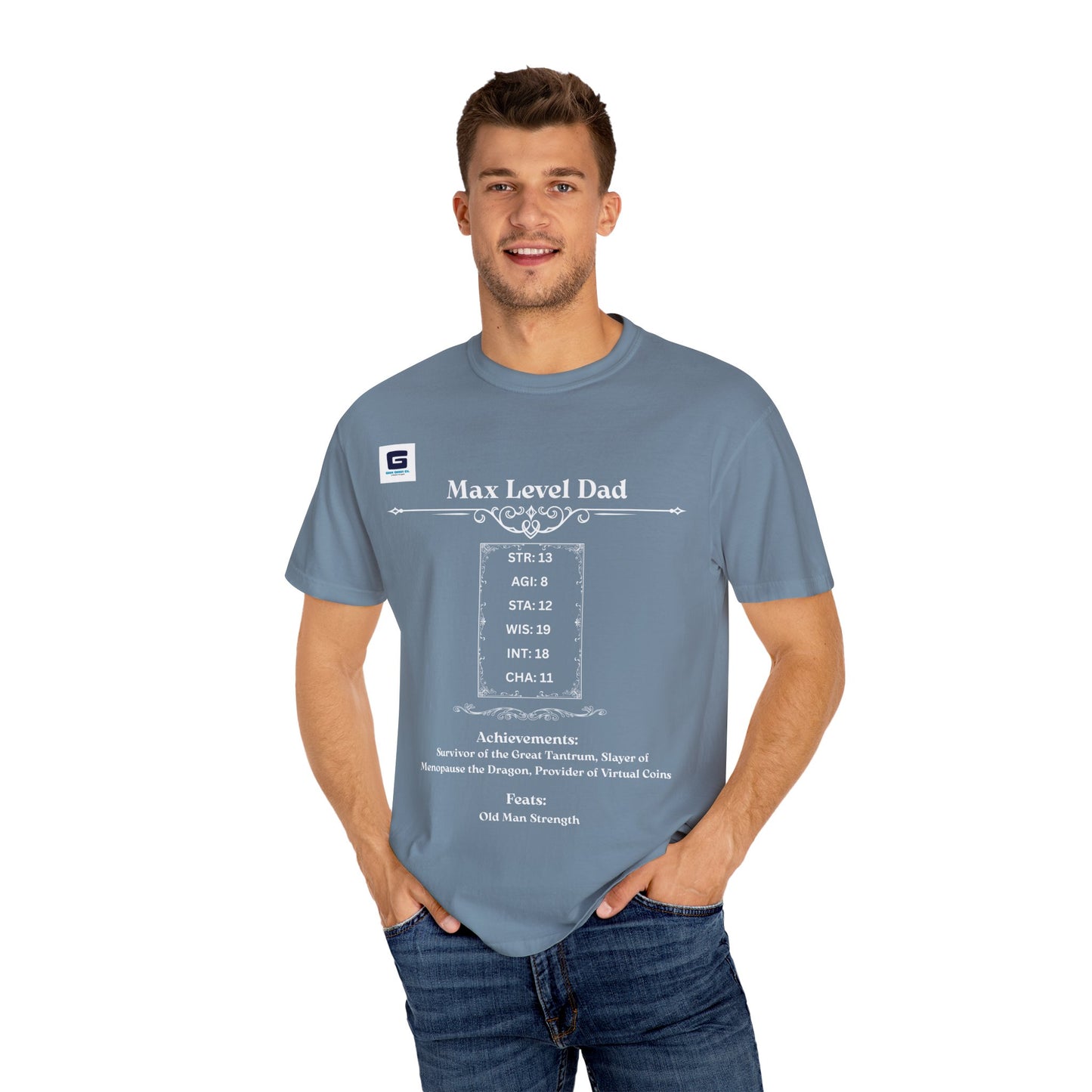 Max Level Dad RPG T-Shirt - Epic Geek Gear! White Text