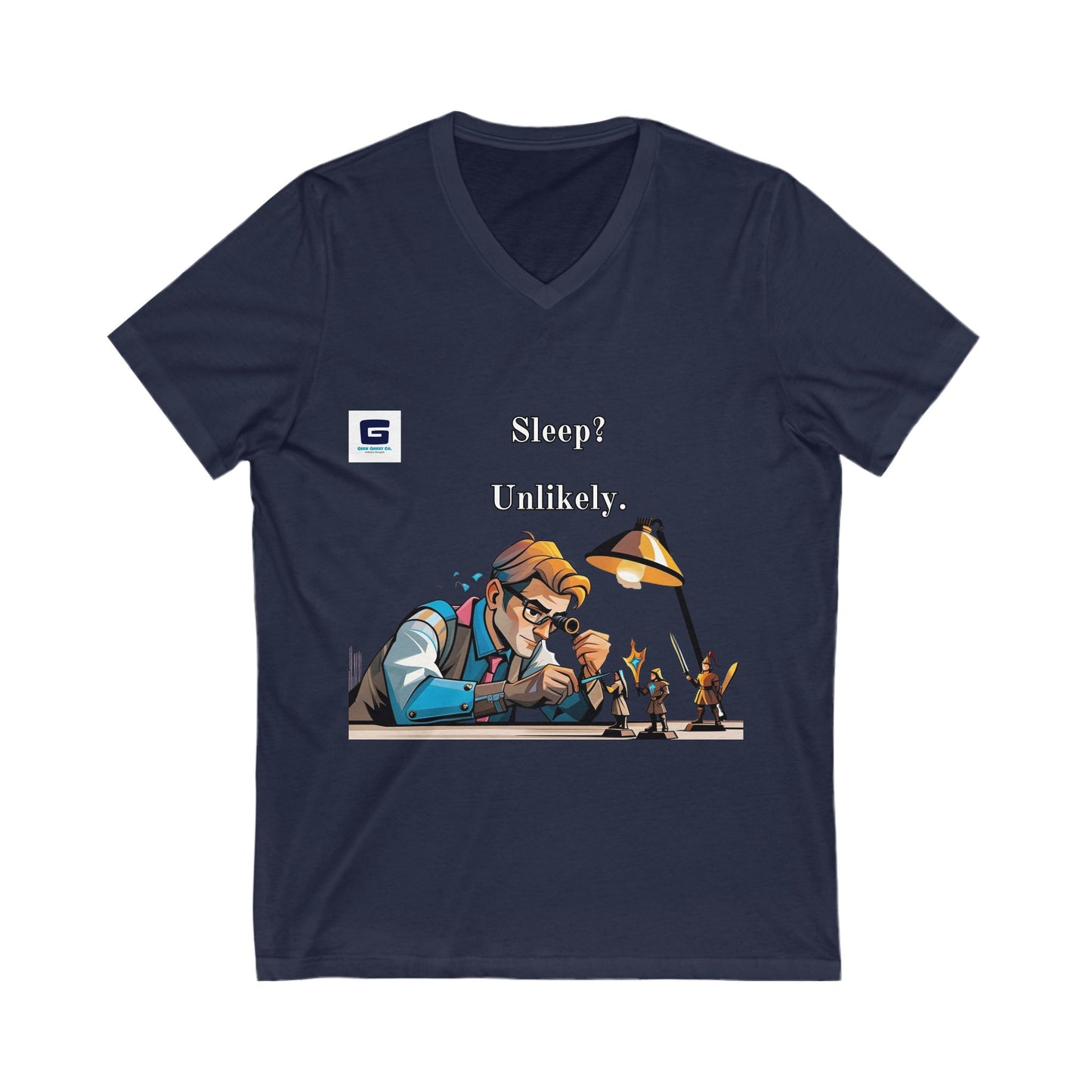 Epic Geek Gear for Miniature Painters! RPG Lovers. Nerds and Geeks. V-Neck Tee perfect for sleep deprived geek artists!  Great Gift for the Geek in your life!