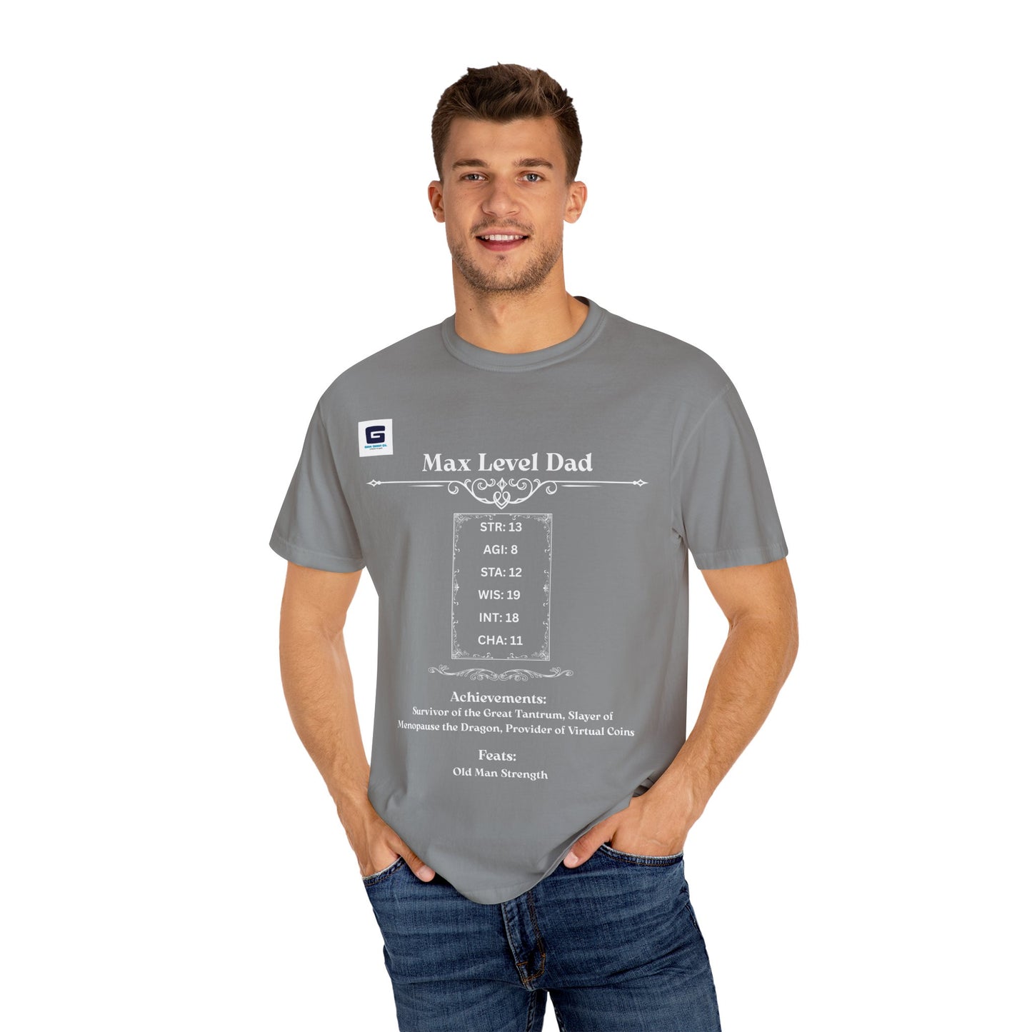 Max Level Dad RPG T-Shirt - Epic Geek Gear! White Text